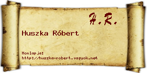 Huszka Róbert névjegykártya